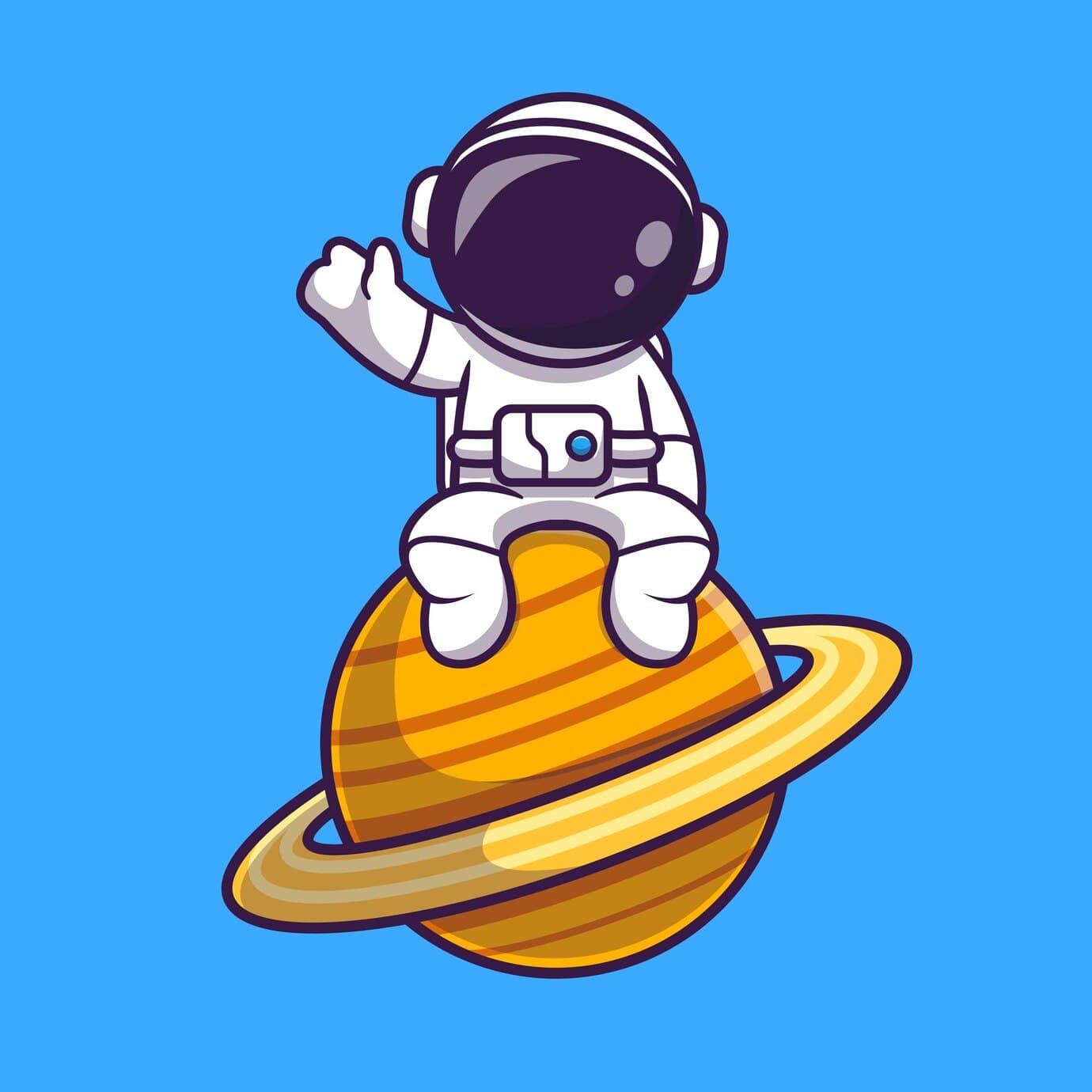 Astronaut illustration used for logo and graphic design services